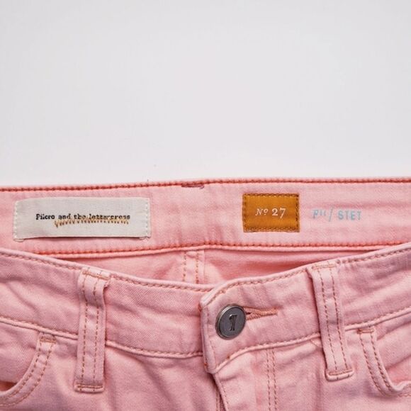 Pilcro & The Letterpress Peach Stat‎ Slim Crops - Picture 3 of 5